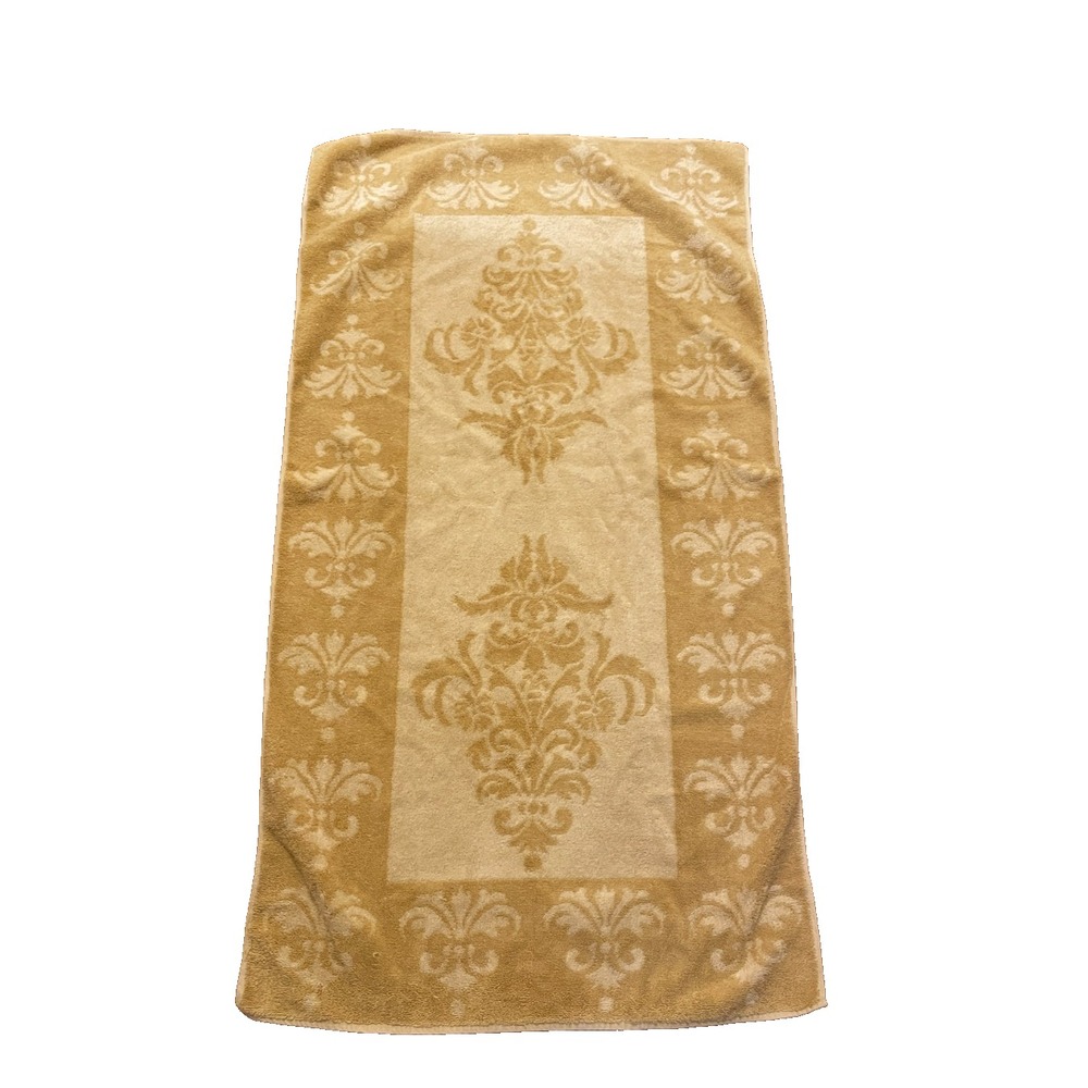Vintage Fieldcrest‎ Bath Towel Harvest Gold Tan Imperial Collection Retro Cotton